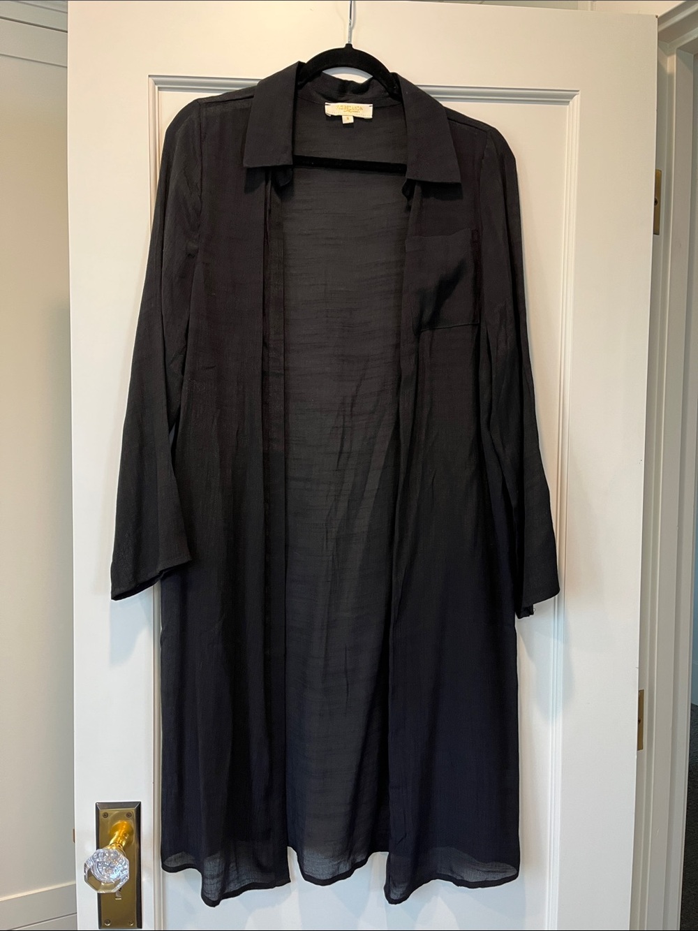 Rebellion Black Sheer Open-Front Duster
